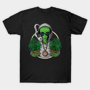 Ganja The Smoking Alien | Intergalactic Traveler T-Shirt